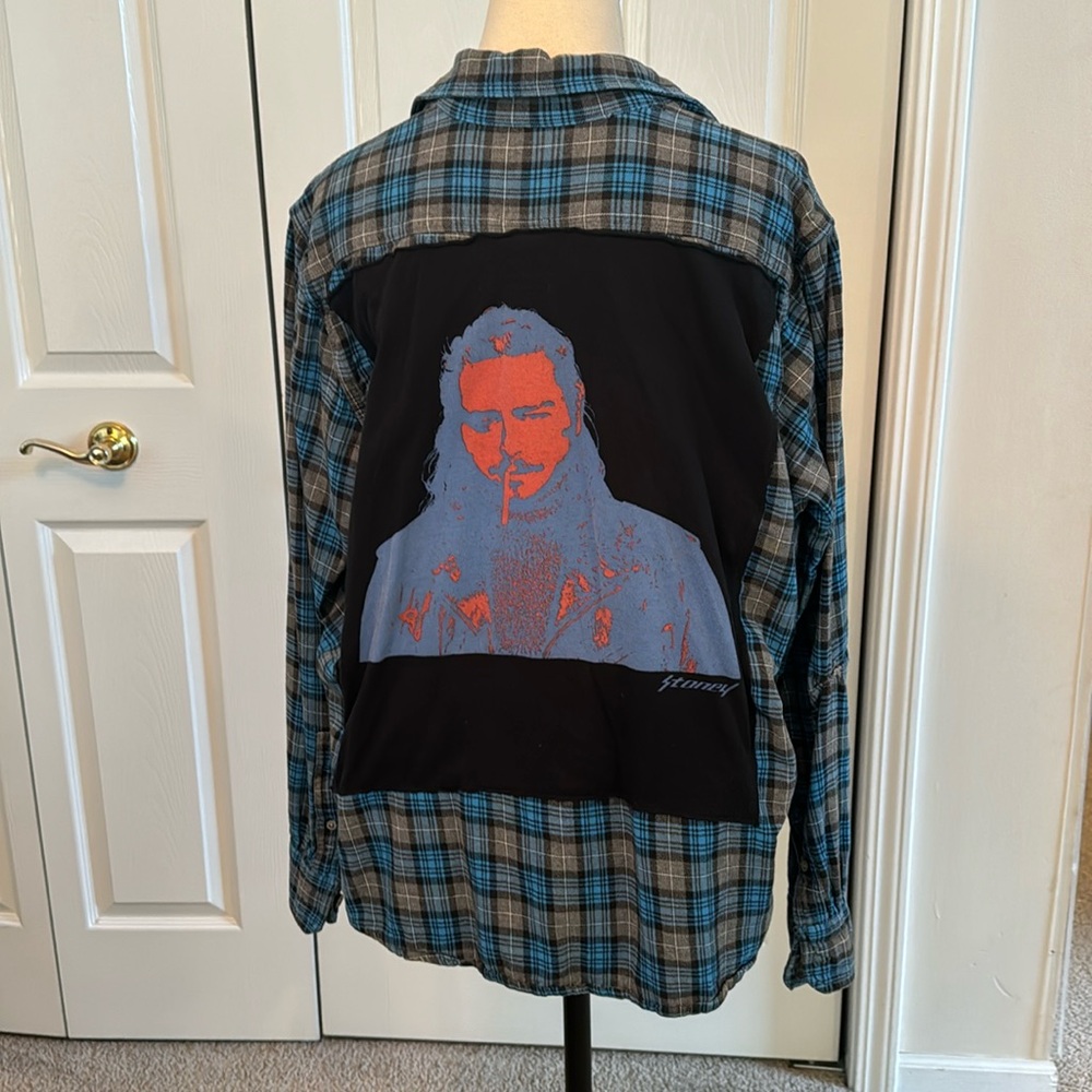 Flannel with Post Malone on back large